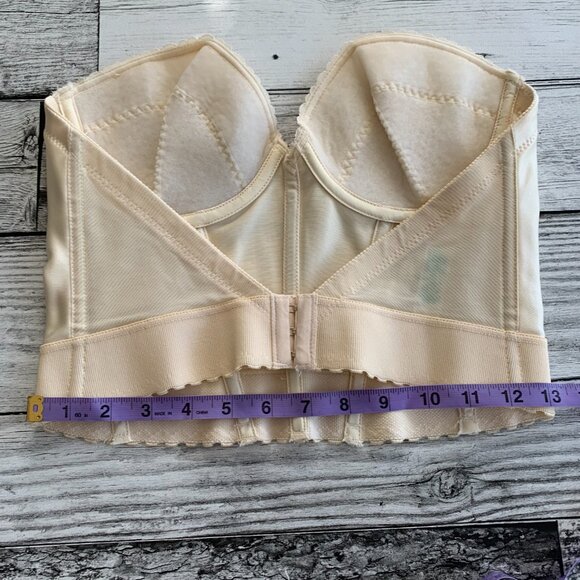 Vintage Bustier Corset Union Made Satin Lace Low Back Boned Underwire New - Picture 8 of 12